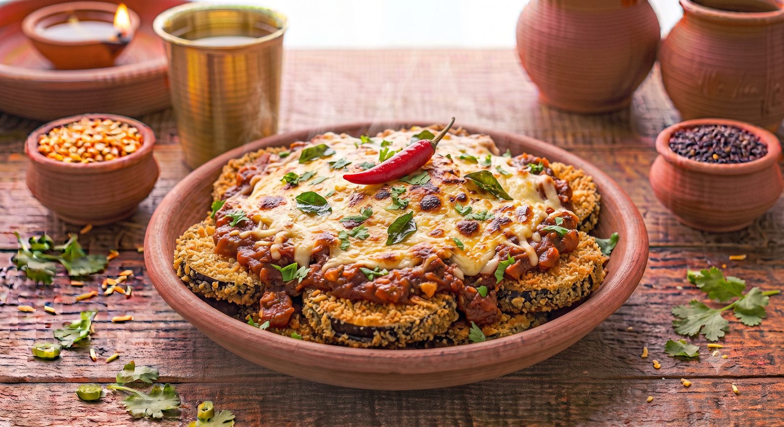 Photo of Baked Brinjals served on a plate