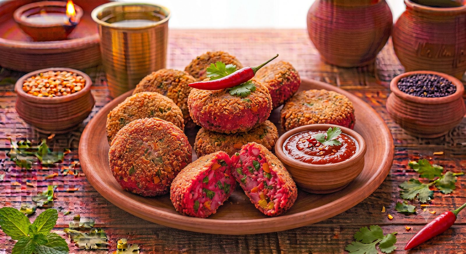 Photo of Beetroot Cutlets served on a plate