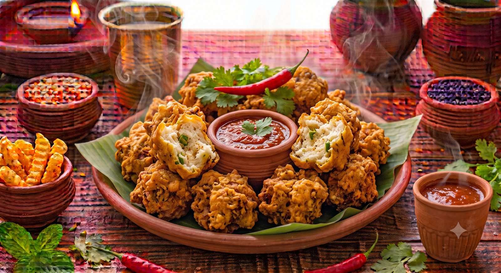 Photo of Bread Pakodas served with tomato ketchup