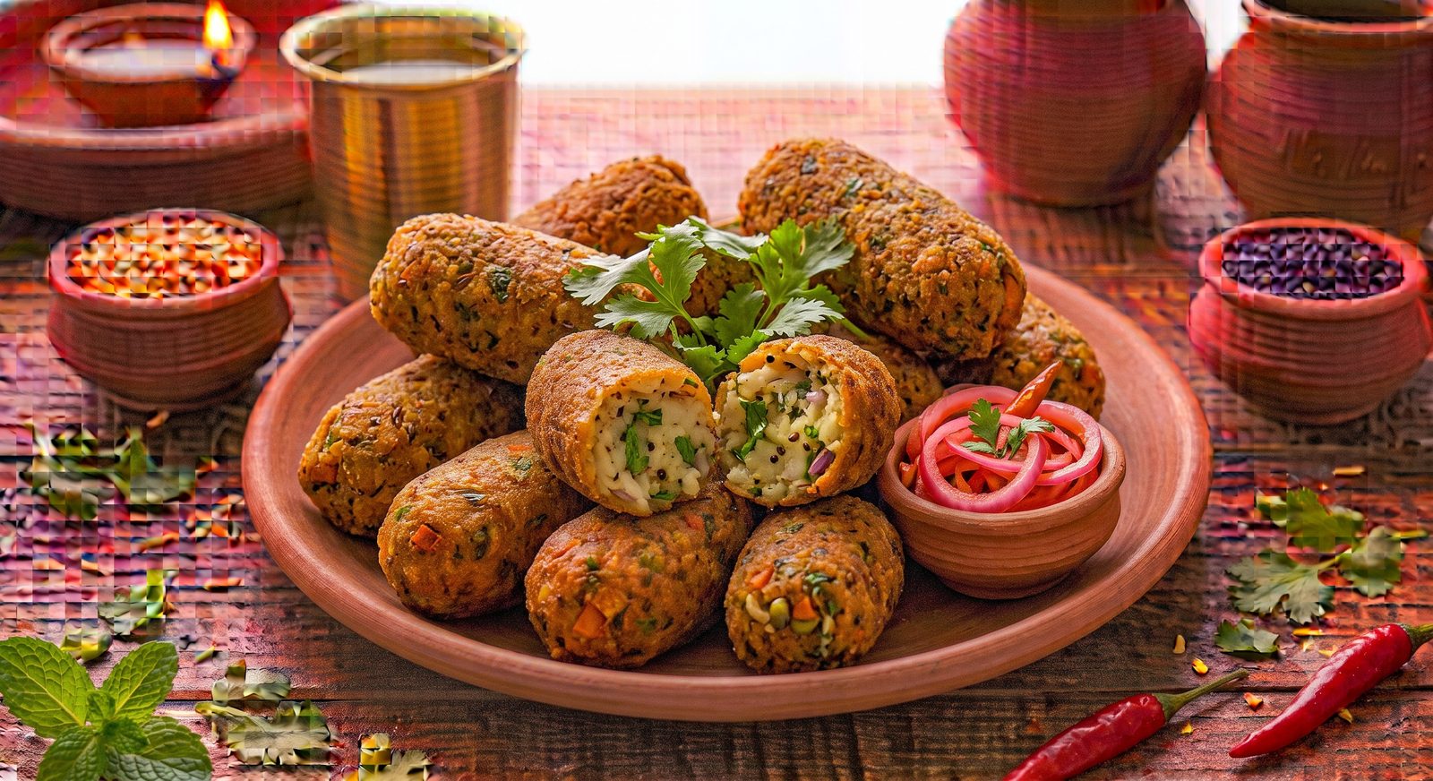 Photo of Cauliflower Kababs served on a plate