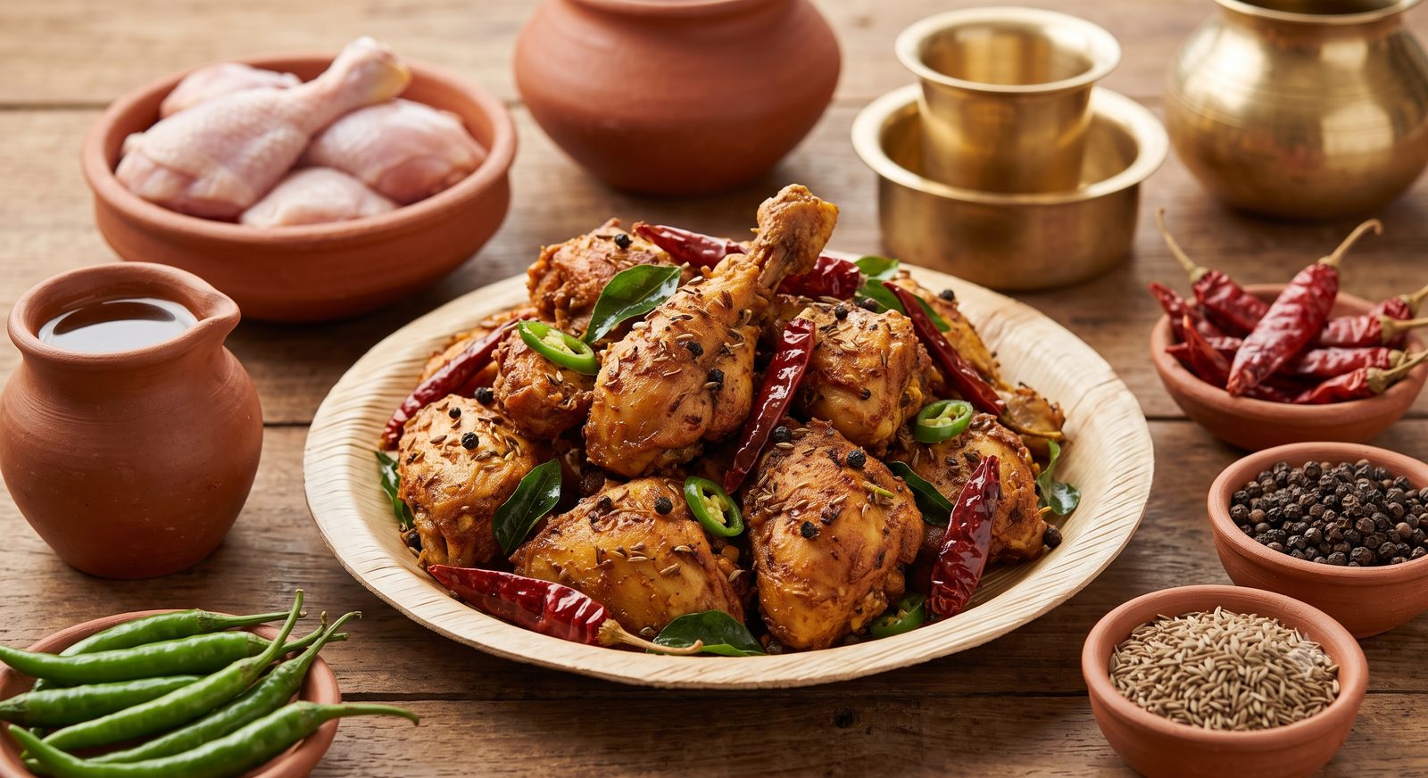 Photo of Ceylon chicken fry served on a plate