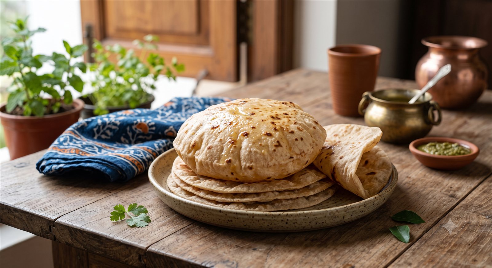 Photo of Chapati fresh off the griddle