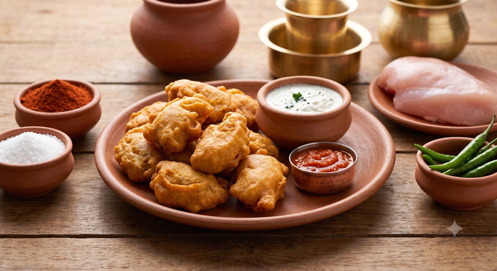 Photo of chicken bajji served with chutney