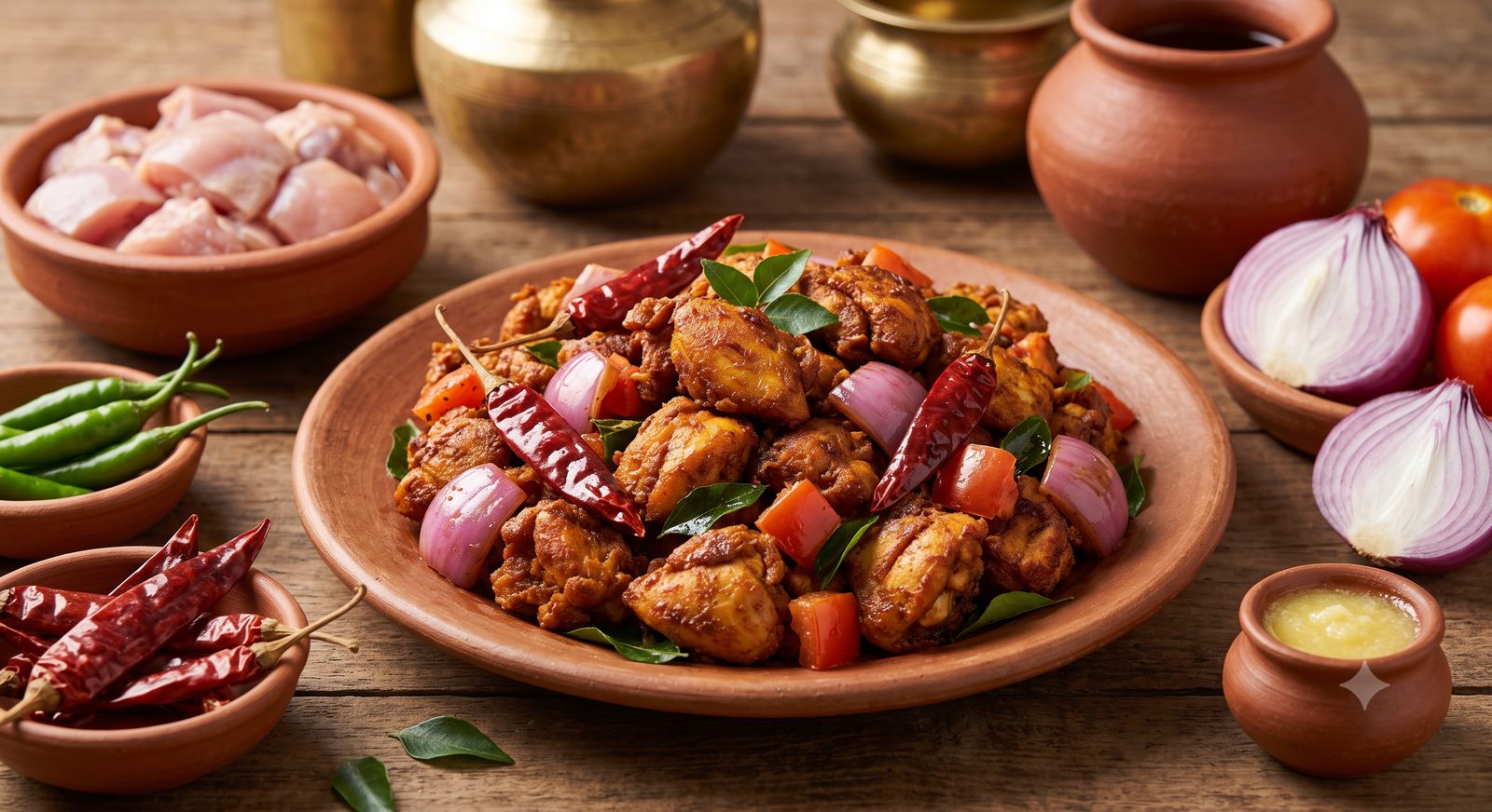 Photo of chicken chilli fry served on a plate
