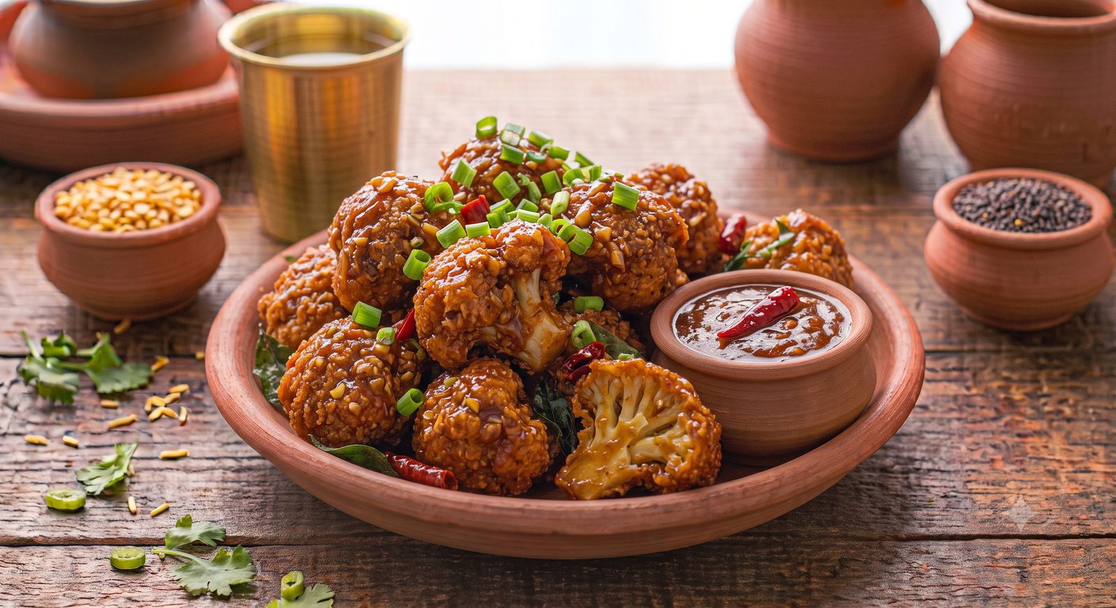 Photo of Chinese Cauliflower Manchurian served on a plate