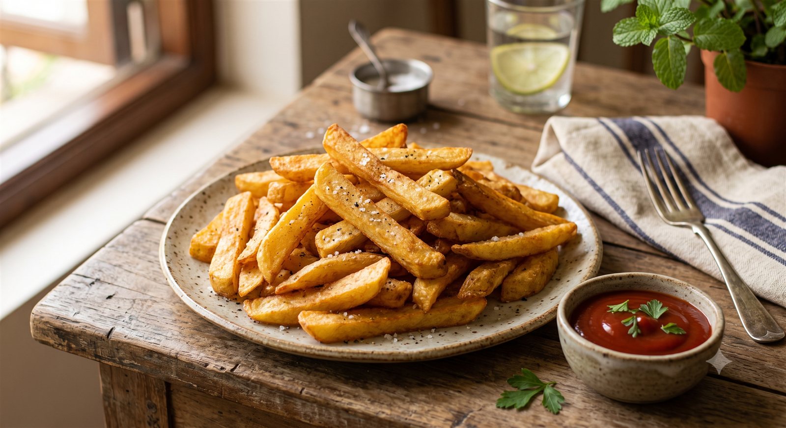 Photo of Finger Chips served with ketchup