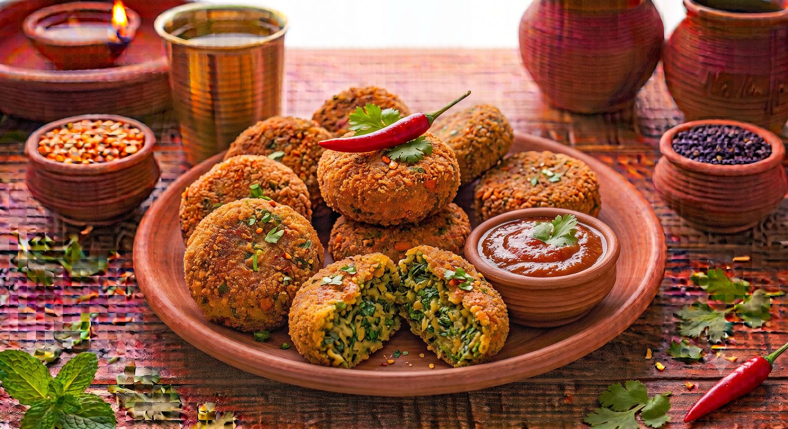 Photo of Green Cutlets served on a plate