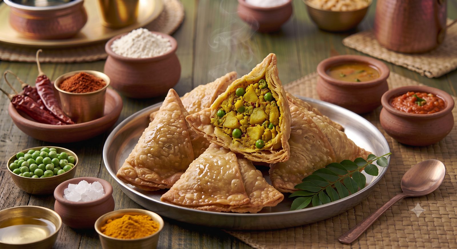 Photo of king samosa served with chutney