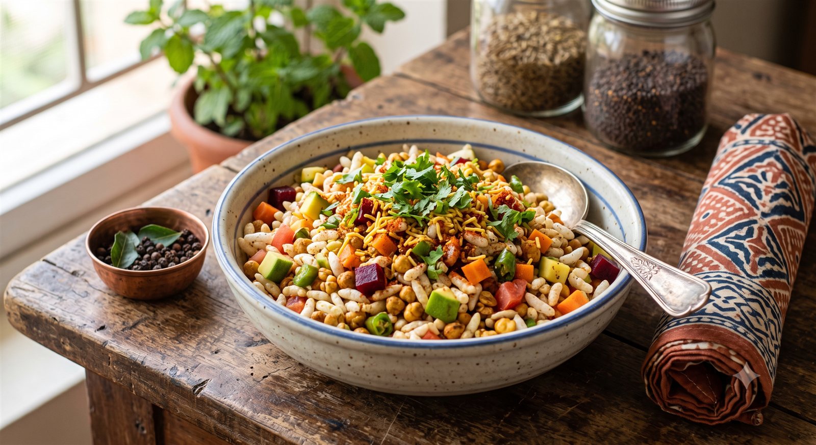 Photo of Masala Pori 1 (Instant Bhel) mixed with diced fruit and vegetables