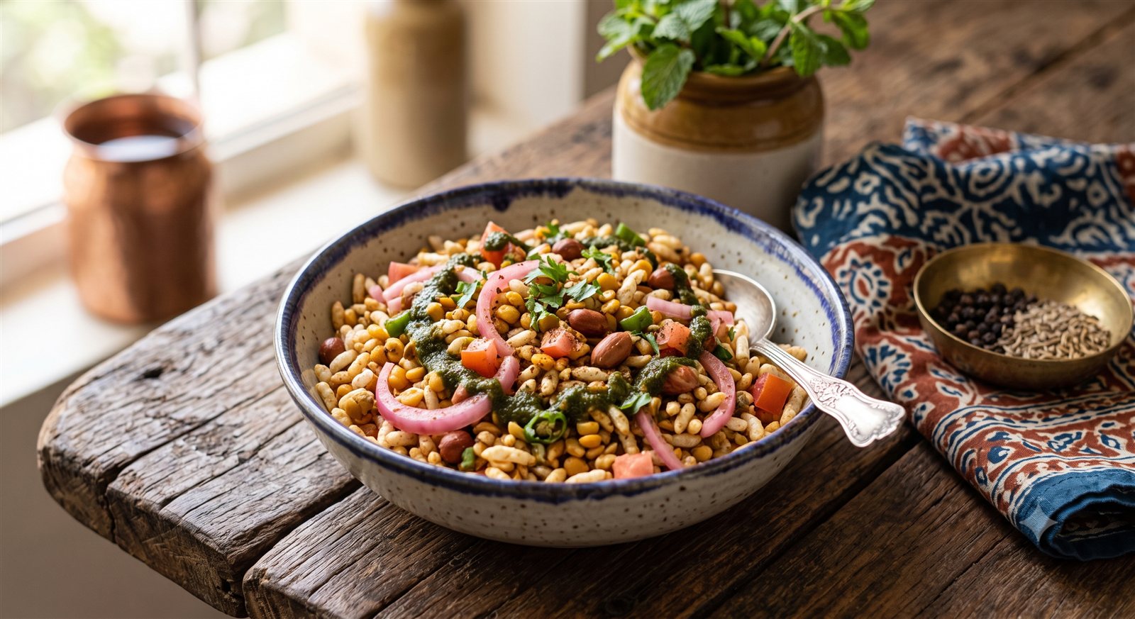 Photo of Masala Pori 2 (Instant Bhel) tossed with marinated onion