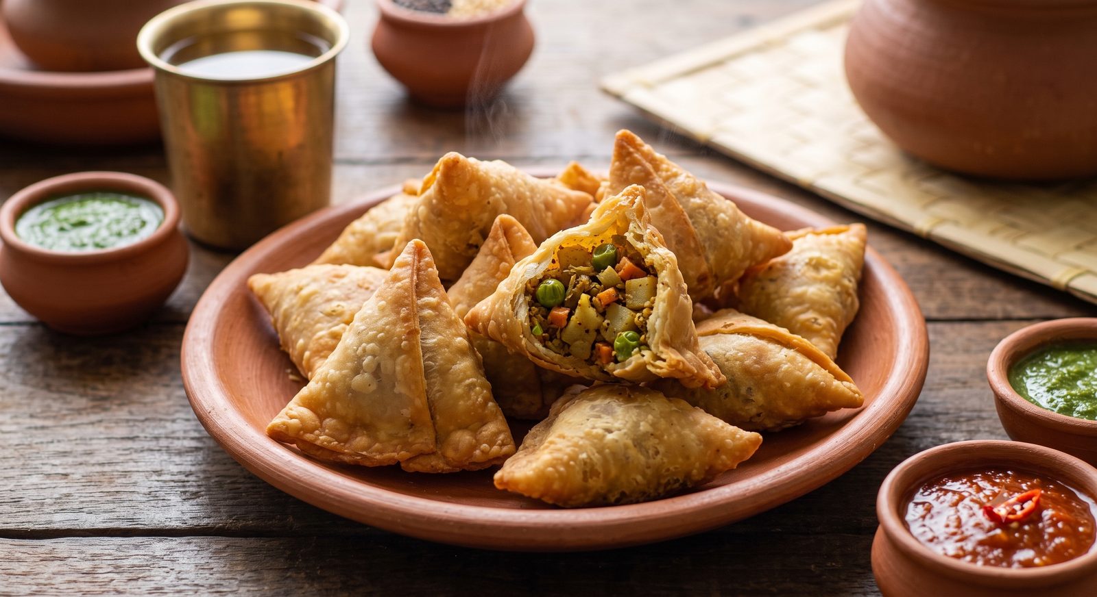 Photo of Mini Vegetable Samosa served on a plate