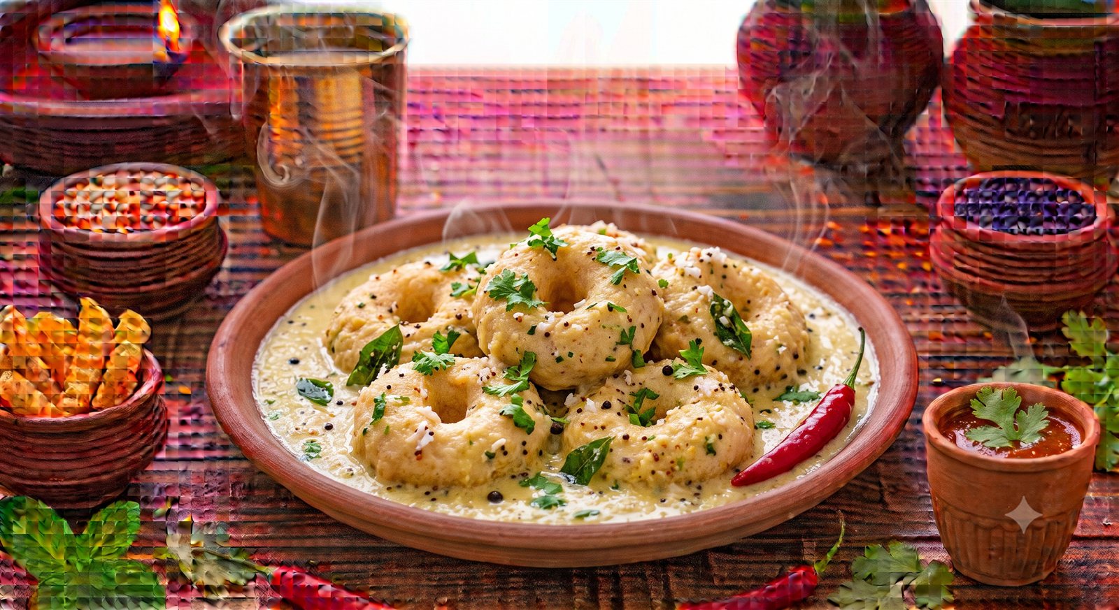 Photo of Mor Kuzhambu Vadai served in buttermilk gravy