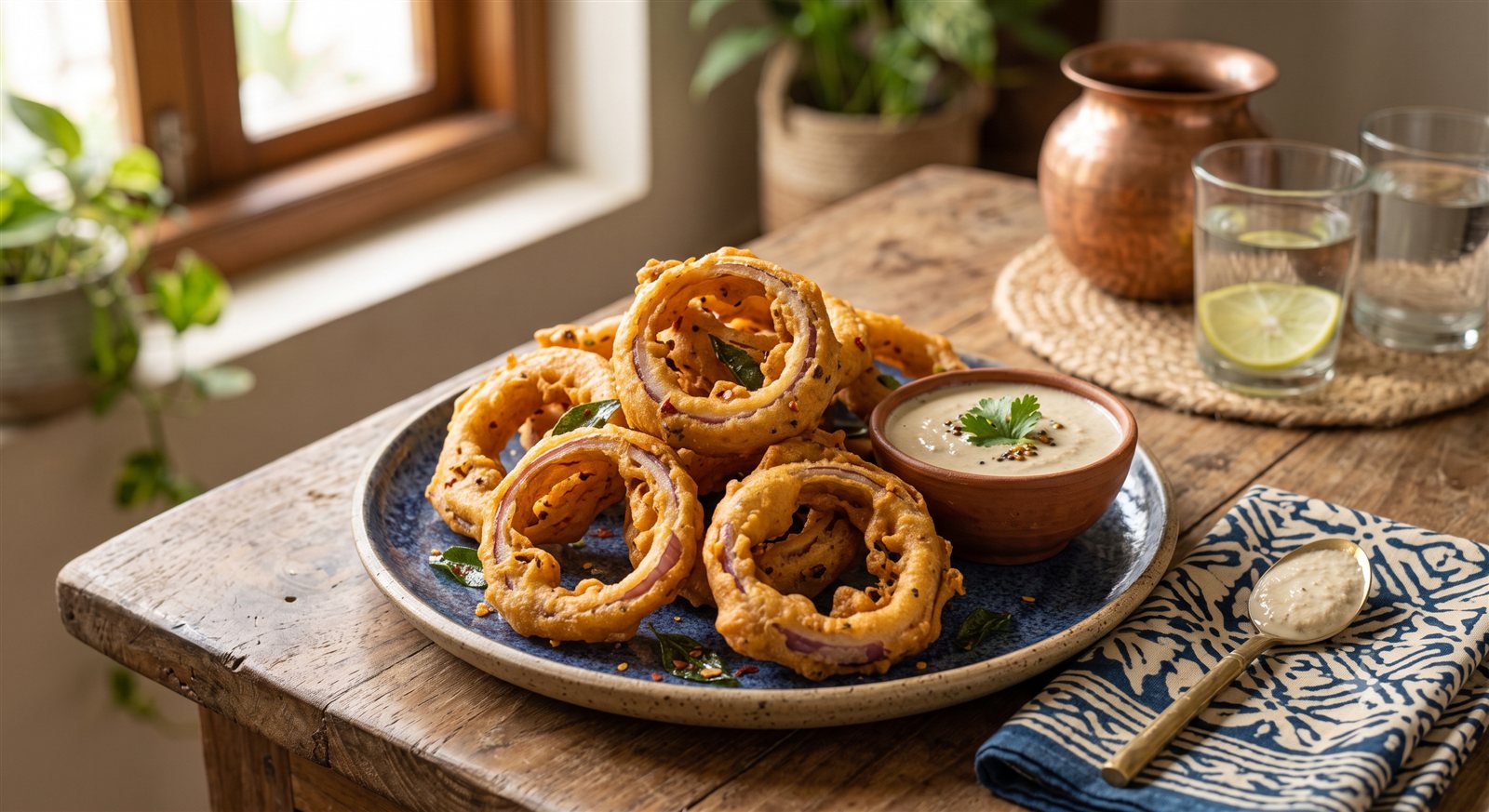 Photo of Onion Bajji served with coconut chutney