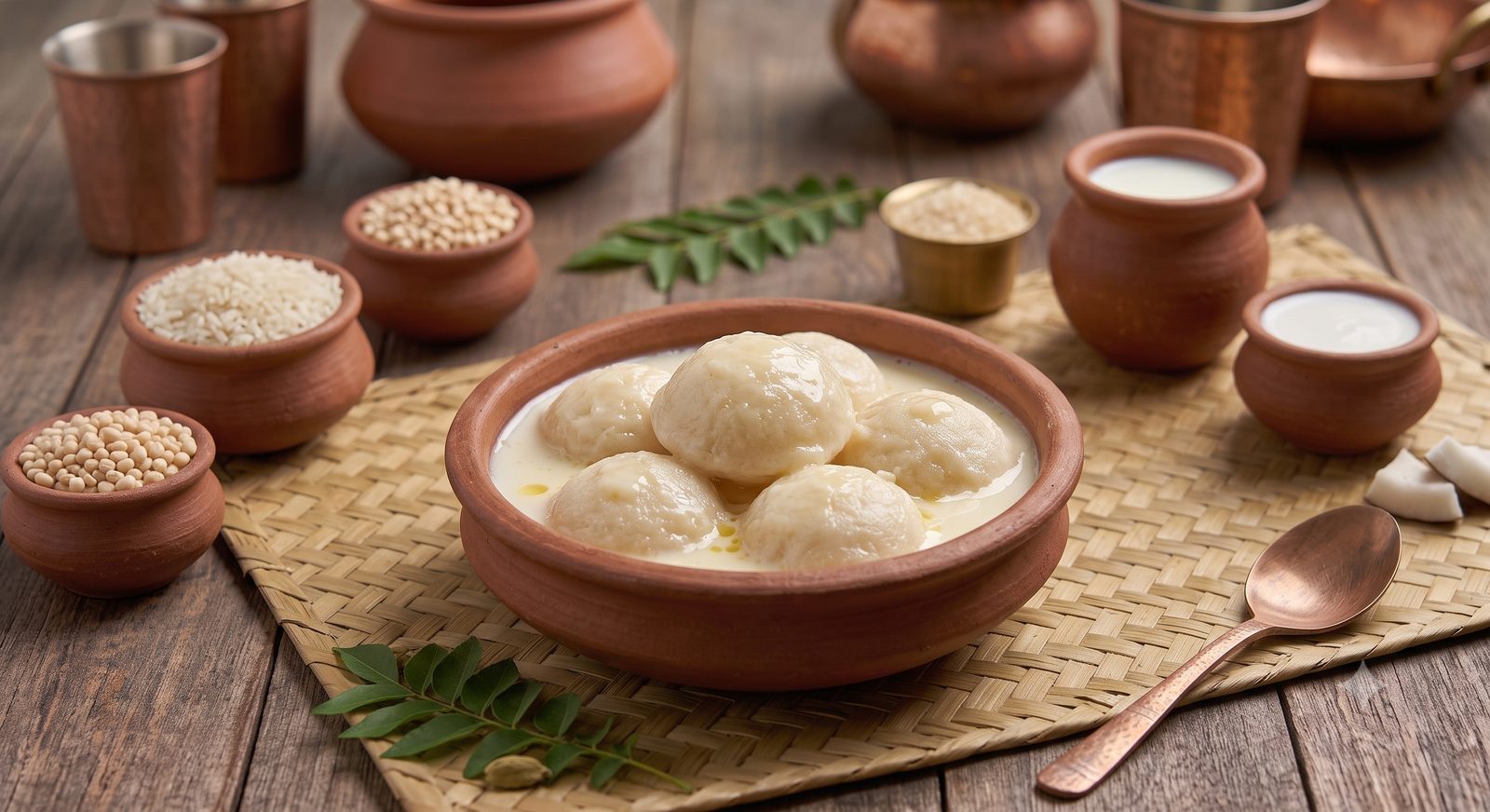 Photo of milk paniyaram served in a clay bowl
