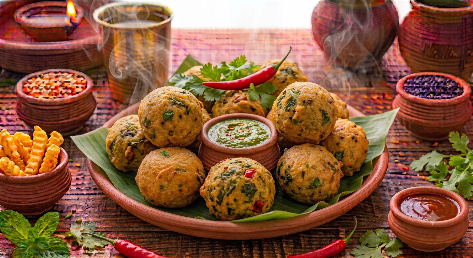 Photo of Palak Dumplings served with tomato ketchup