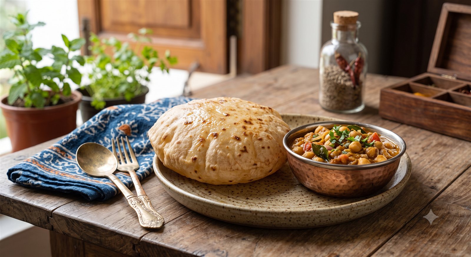 Photo of Patrora (or Curd Poori) served with chana masala