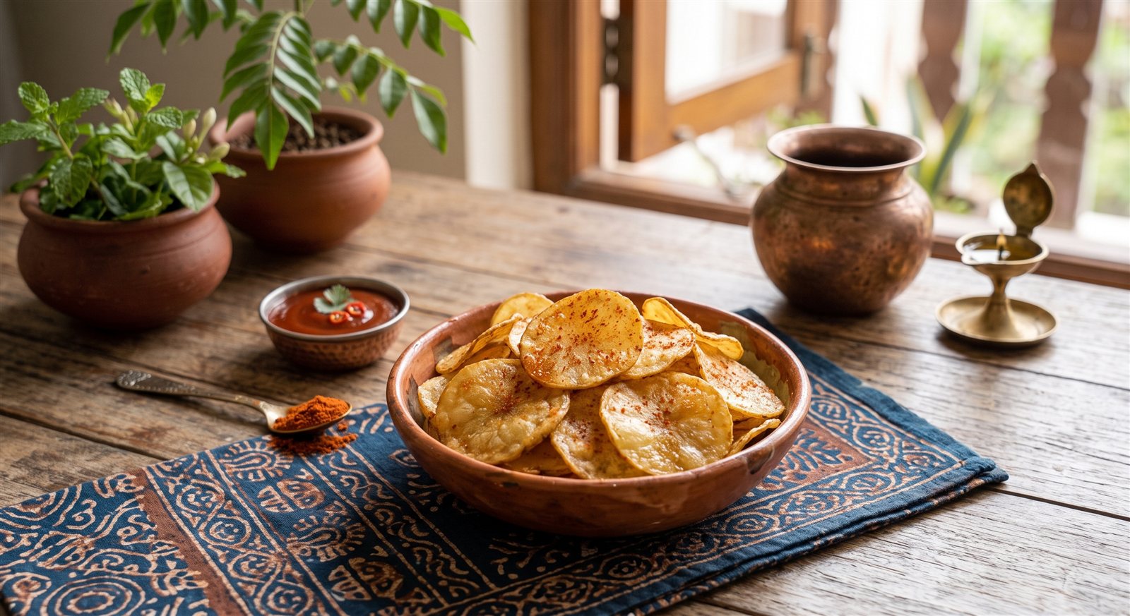 Photo of Potato Chips dusted with chilli powder
