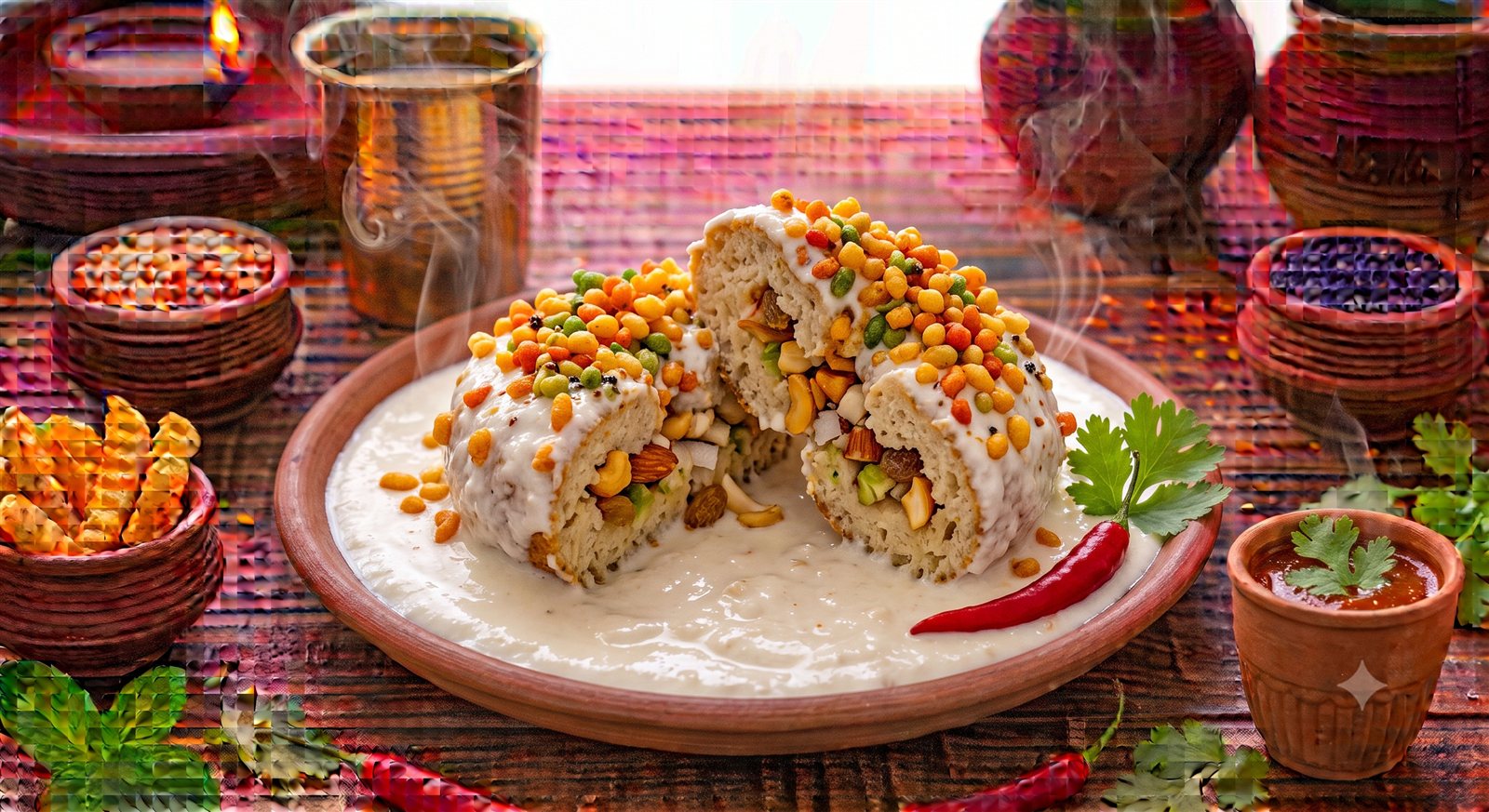 Photo of Special Curd Vadai 1 cut open showing the dry fruit filling