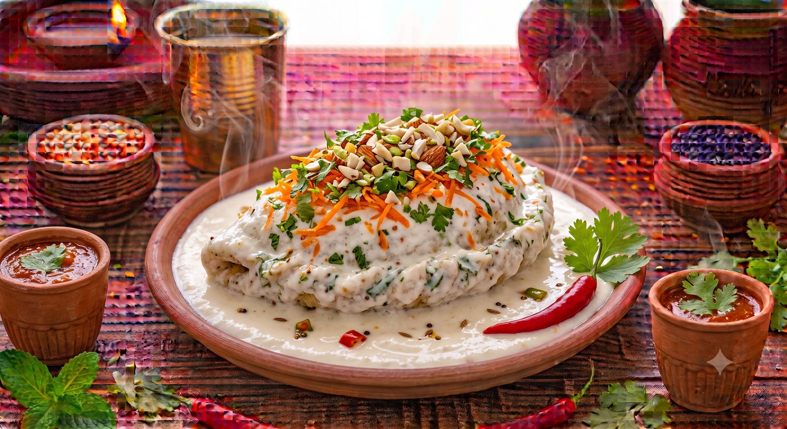 Photo of Special Curd Vadai 2 soaked in curd, garnished with carrot