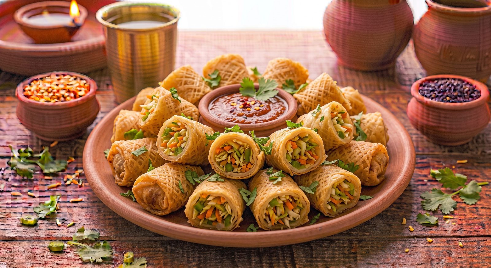 Photo of Spring Rolls served on a plate