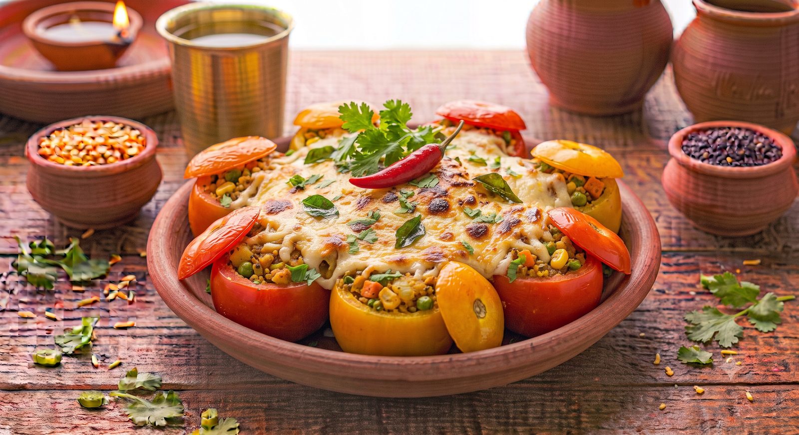 Photo of Stuffed Tomatoes served on a plate