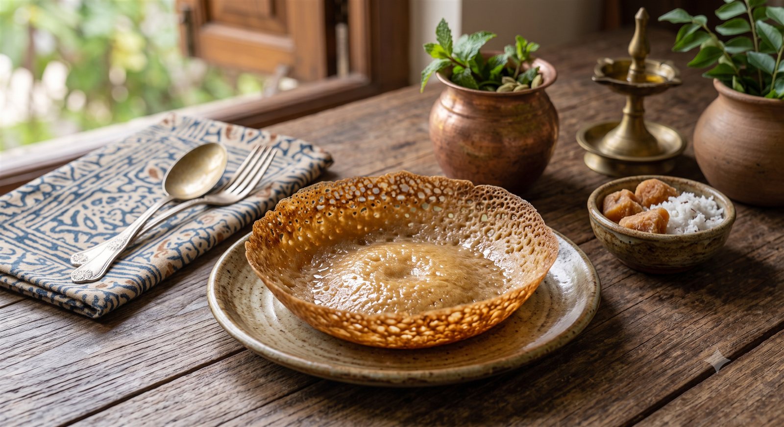 Photo of Sweet Appam with its jaggery-sweetened surface glistening