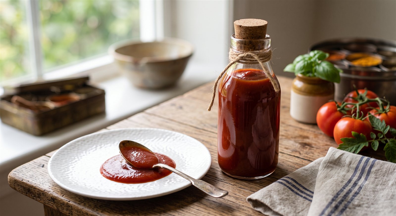Photo of Tomato Ketchup in a glass bottle