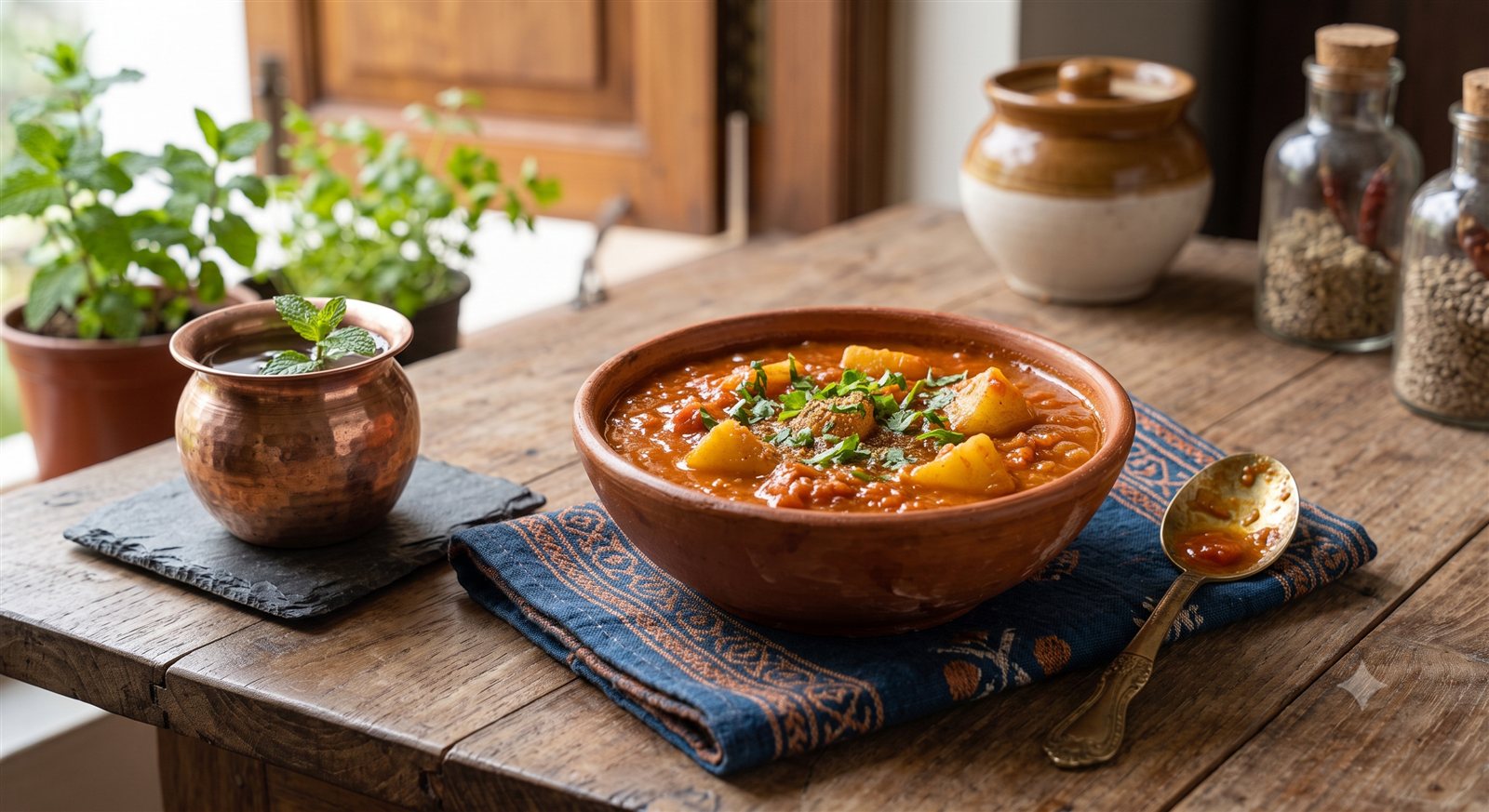 Photo of Tomato Kurma with potato chunks in the gravy