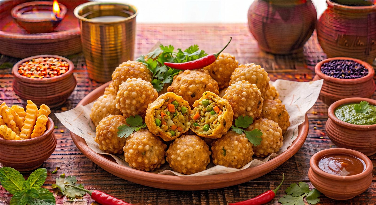 Photo of Vegetable Bonda served with mint chutney