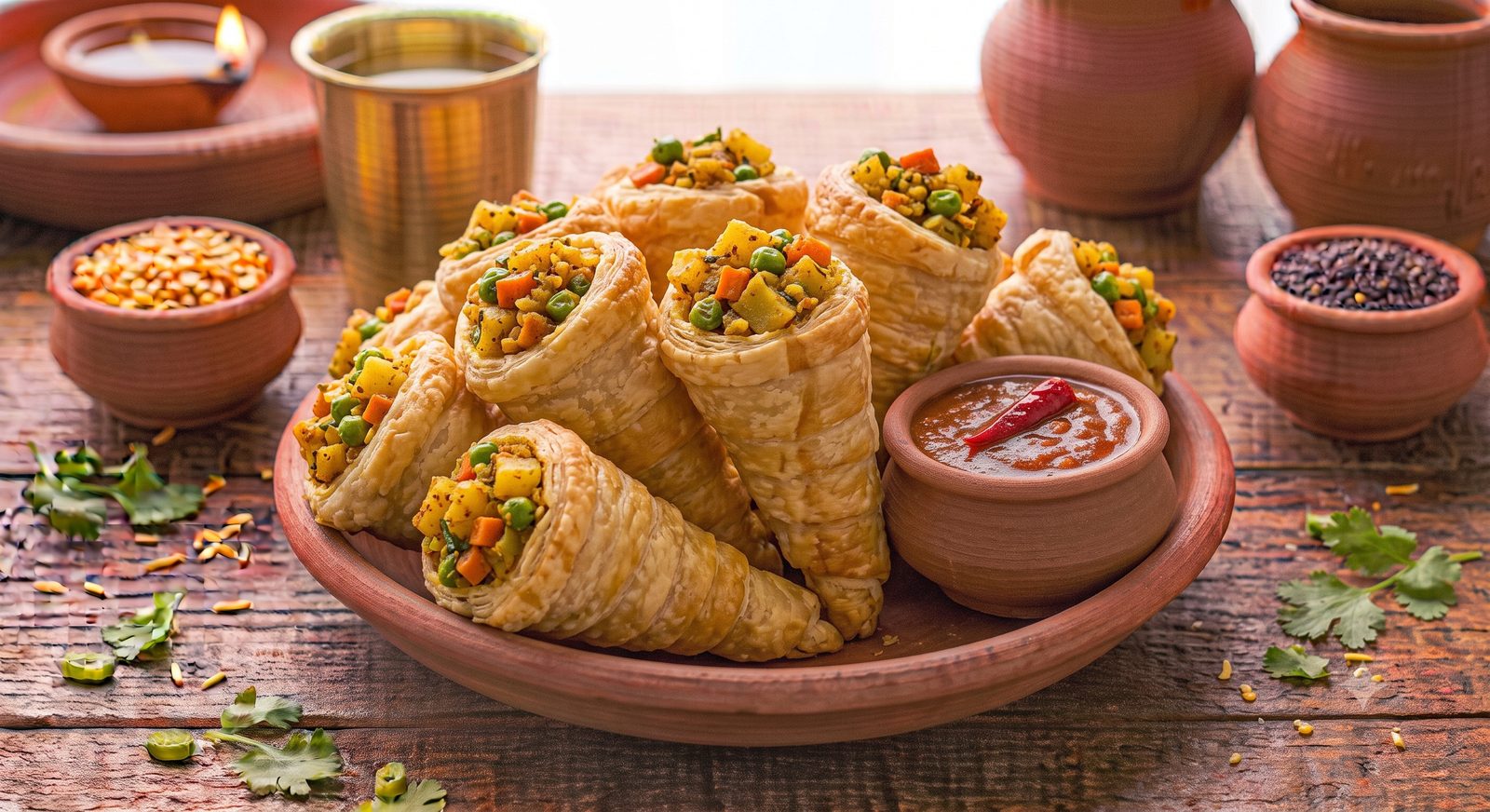 Photo of Vegetable Cones served on a plate
