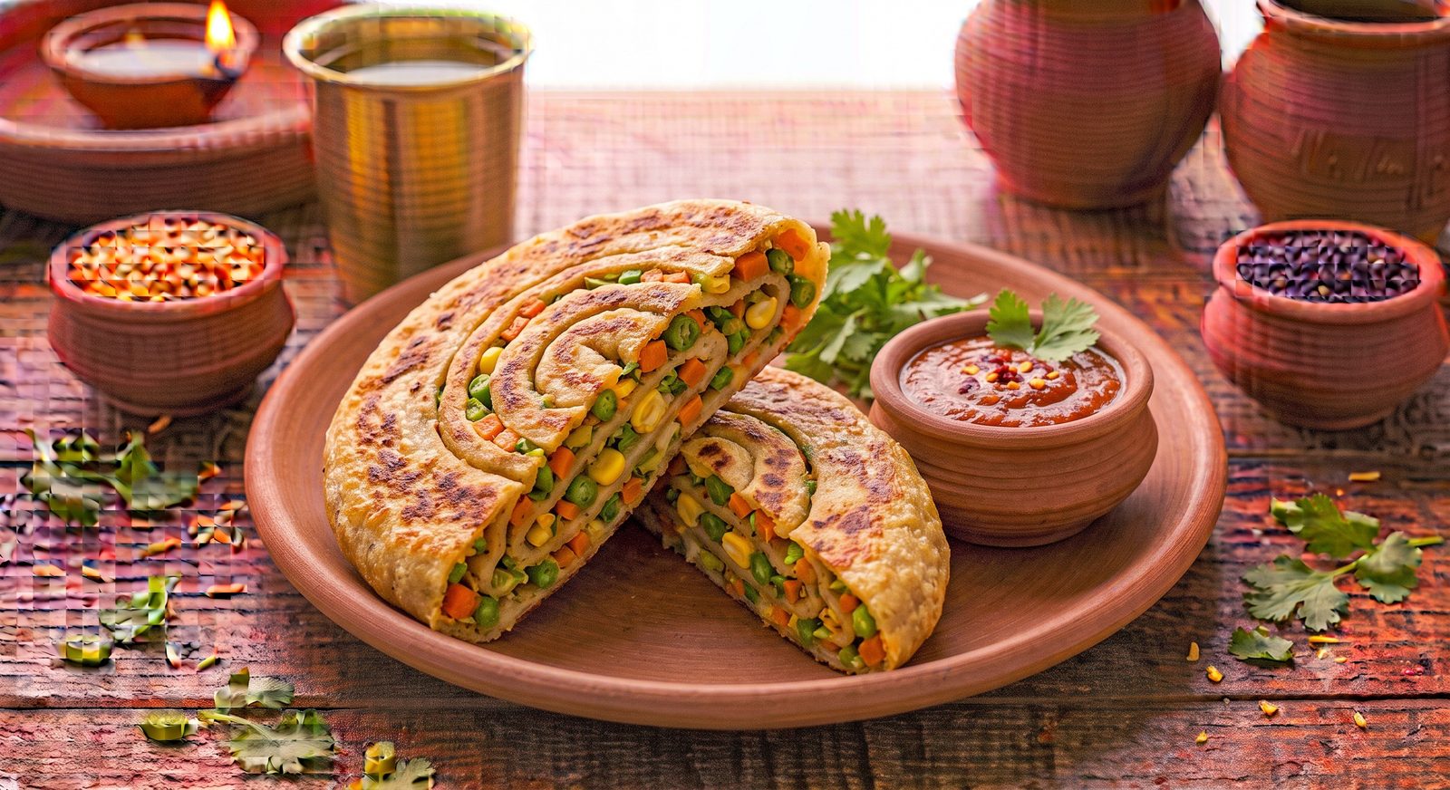 Photo of Vegetable Pan Cake served on a plate