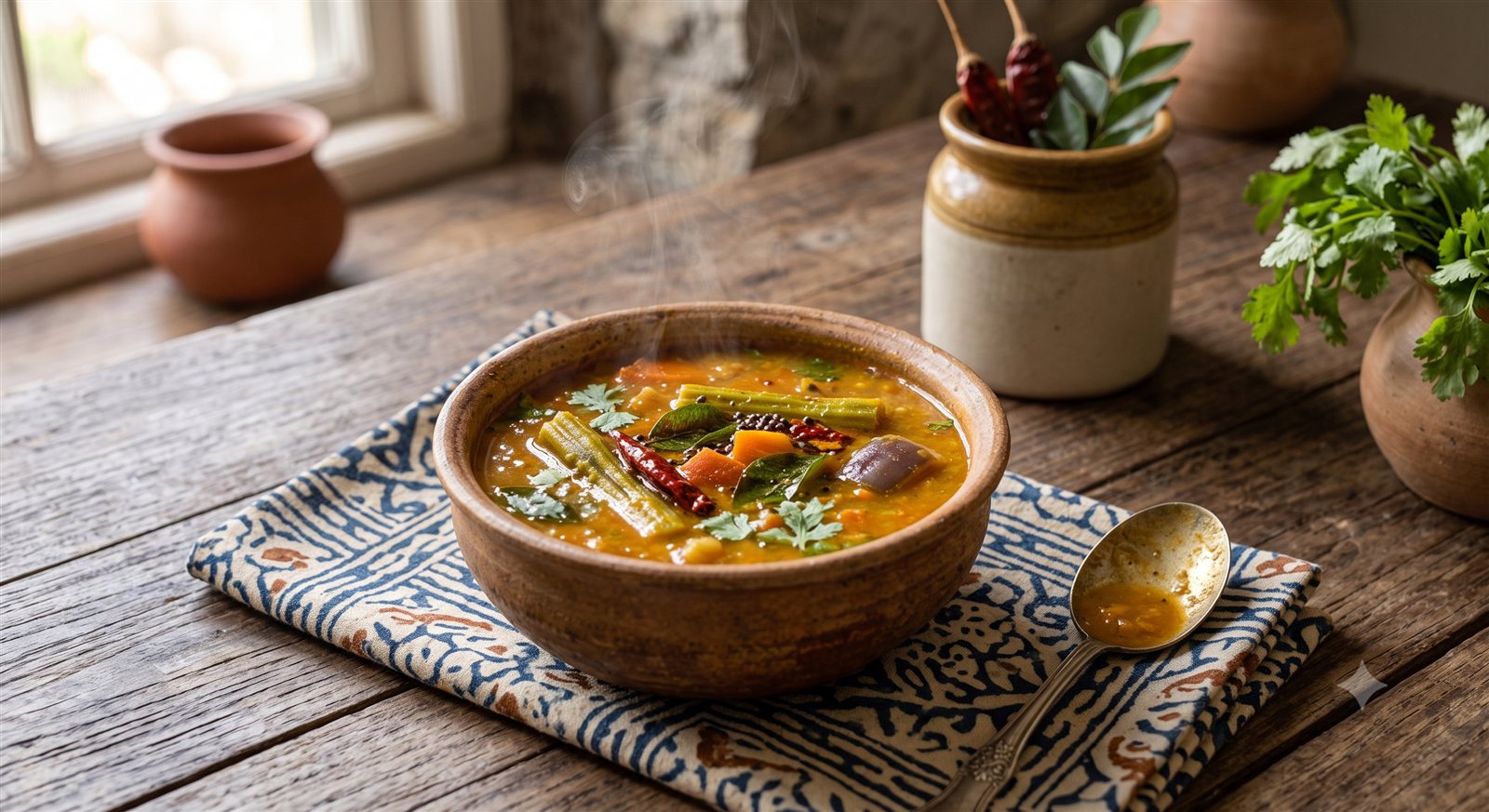 Photo of Vegetable Sambar with drumstick and brinjal